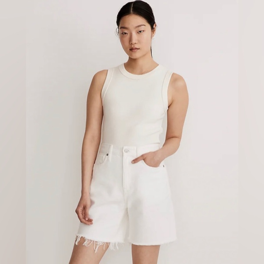 Madewell Womens white “baggy jean shorts”